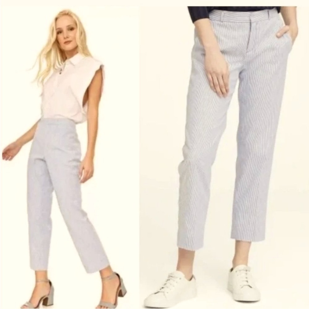 Banana Republic Avery Pants in Summery Blue and White Stripes Size 2R/S